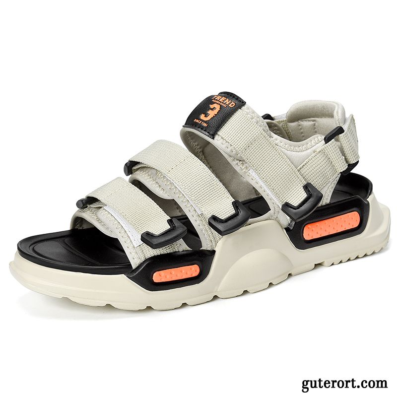 Sandalen Herren Dicke Sohle Jugend Trend Neue Schuhe Hausschuhe Sandfarben Weiß