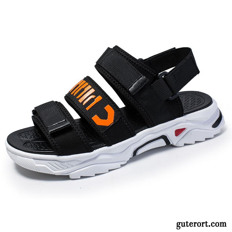 Sandalen Herren Draussen Schüler Schuhe Teenager Neue Sommer Orange Sandfarben