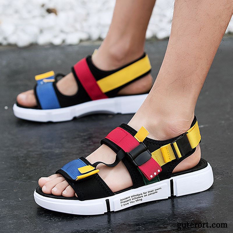 Sandalen Herren Europa Neue Ultra Mode Jugend Sommer Farbe Sandfarben