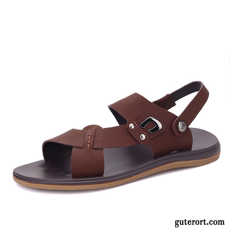 Sandalen Herren Hausschuhe Neue Weiche Sohle Casual Wasserdicht Sommer Braun