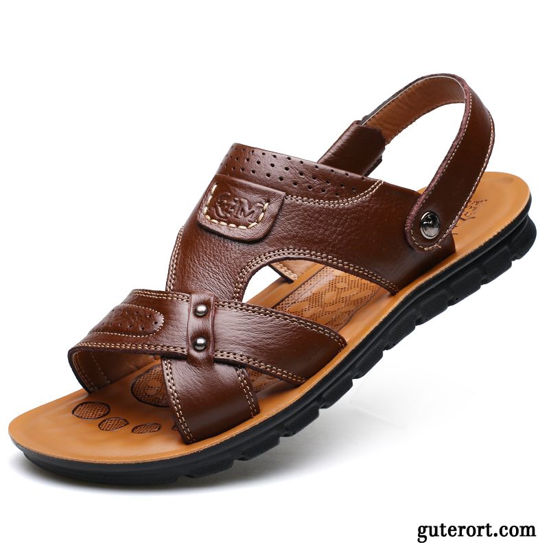 Sandalen Herren Leder Sandbeige, Sandaletten Für Herren Günstig