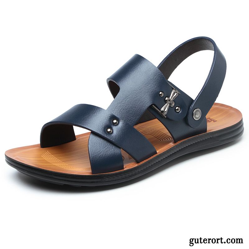 Sandalen Herren Schuhe Hausschuhe Neue Sommer Allgleiches Trend Blau