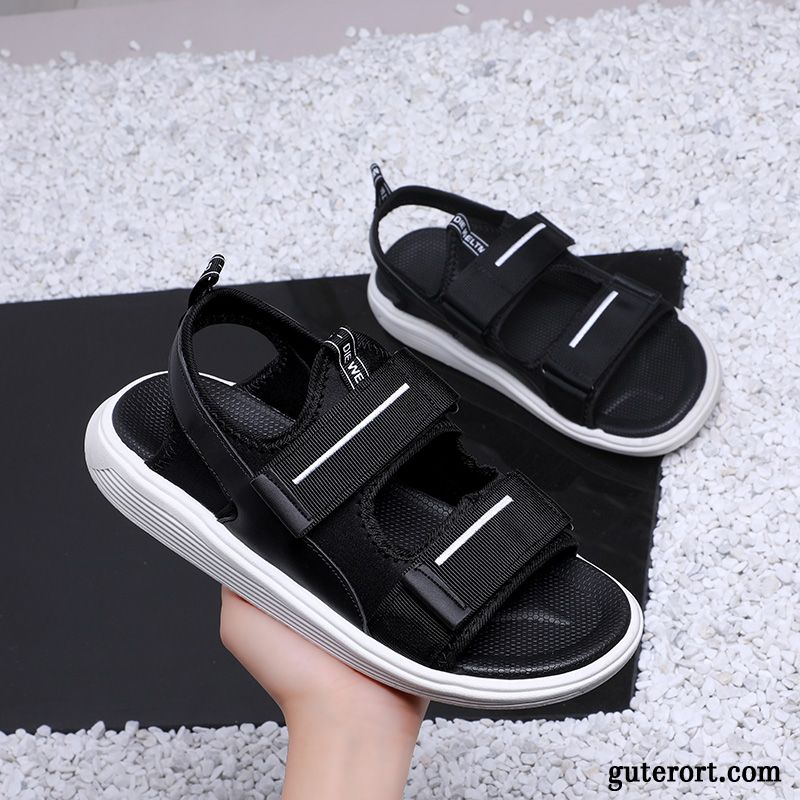 Sandalen Herren Schuhe Mode Hausschuhe Casual Trend Sommer Sandfarben Schwarz