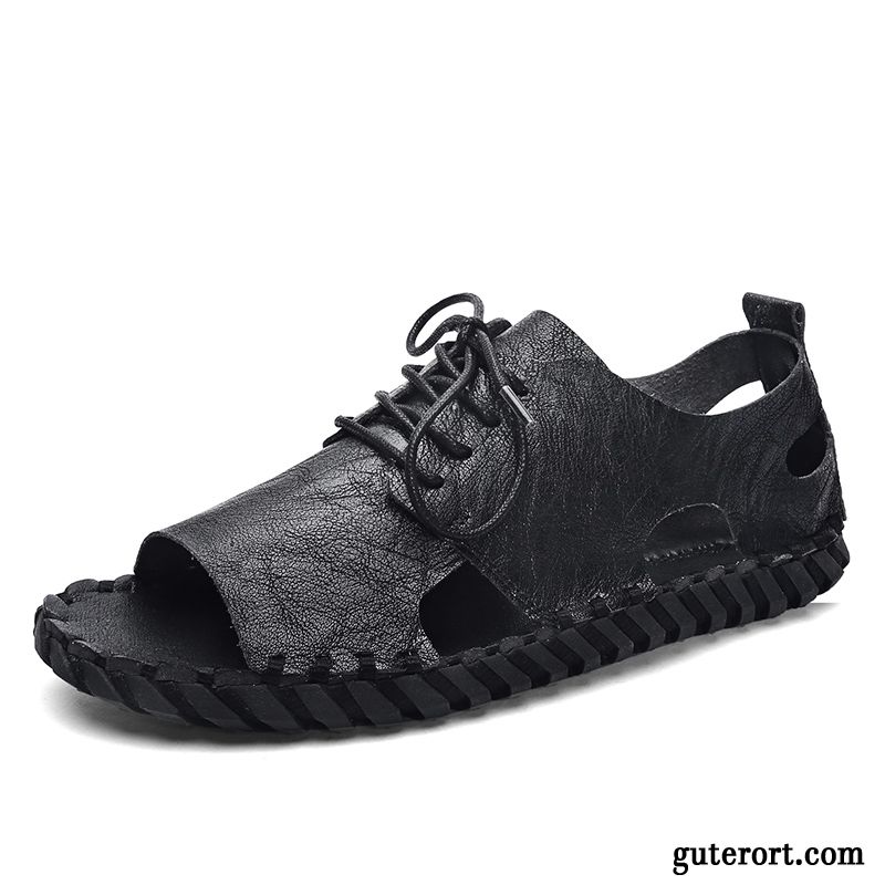 Sandalen Herren Sommer Persönlichkeit Rutschsicher Mode Schuhe Trend Sandfarben Schwarz