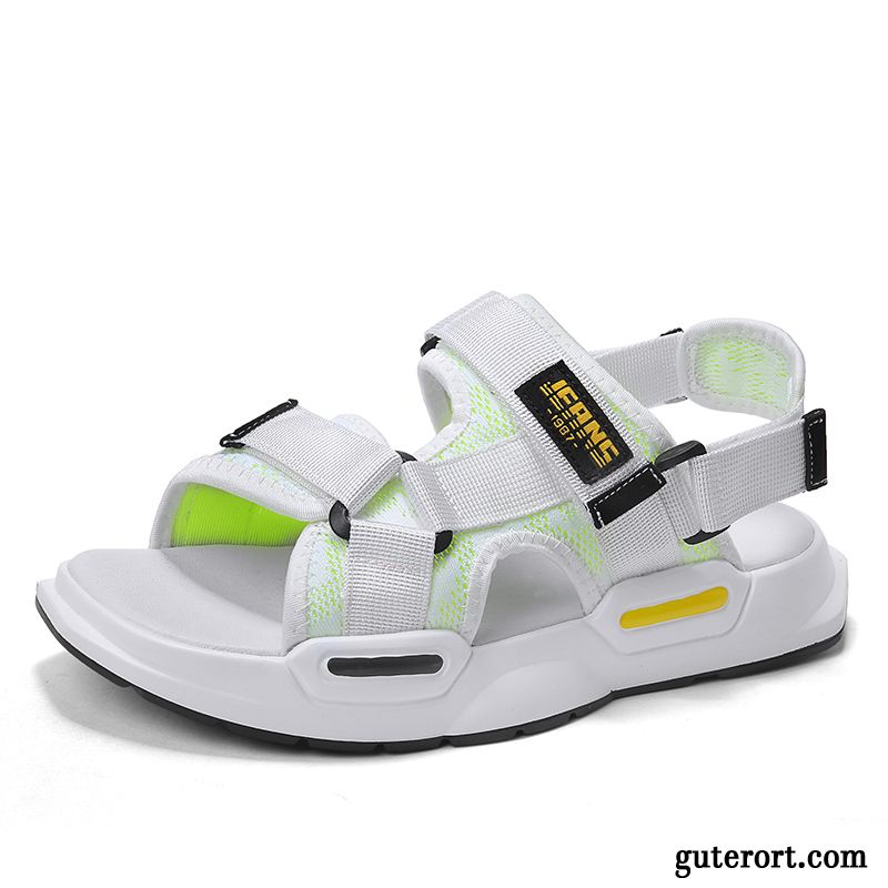 Sandalen Herren Trend Casual Sommer Draussen Weiche Sohle Neue Sandfarben Weiß