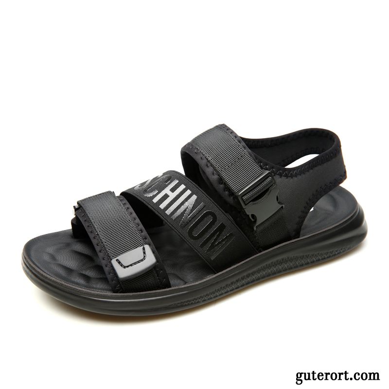 Sandalen Herren Trend Persönlichkeit Pantolette Sommer Allgleiches Jugend Schwarz