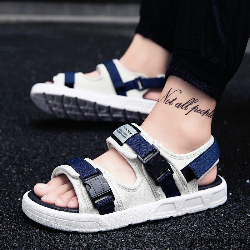 Sandalen Herren Trend Schuhe Neue Hausschuhe Mode Sommer Dunkelblau Sandfarben