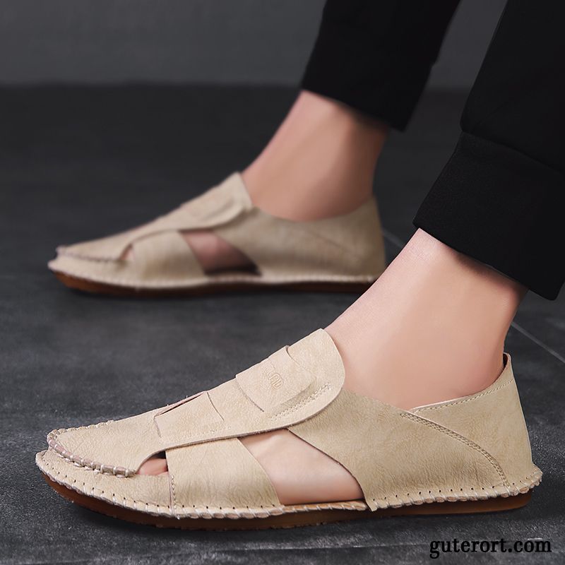 Sandalen Herren Trend Schön Rutschsicher Sommer Oxford Sohle Europa Braun