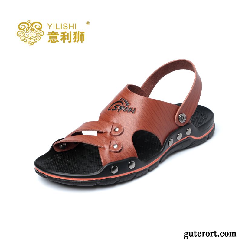 Sandalen Leder Herren Günstig, Stylische Herren Sandalen Dunkelgrün