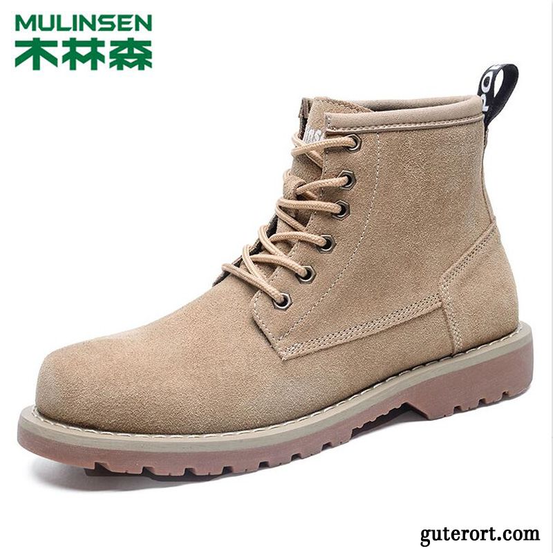 Schnürboots Herren Schwarz Billig, Männer Schuhe Günstig Stiefel Dunkelblau