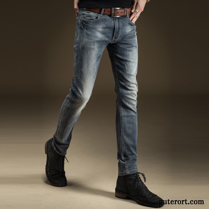 Skinny Hosen Männer Billig, Mode Jeans Herren Hellgrau