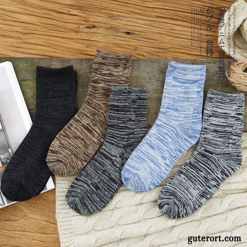 Socken Herren Trend Herbst Schweiß Baumwollsocken Deodorant Lange Socke Blau