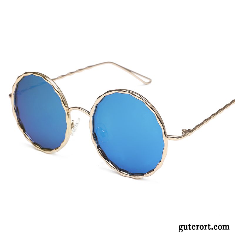 Sonnenbrille Damen 2018 Mini Sommer Sonnenbrillen Runde Blumen Farbe Blau