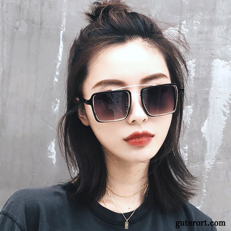 Sonnenbrille Damen Herren Stern Straßenschlag Reise Reisen Trend Gradient Schwarz