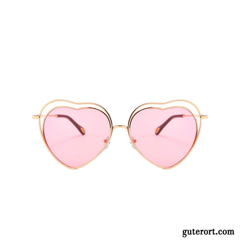 Sonnenbrille Damen Super Herz Sonnenbrillen Liebe Retro Trend Gradient Rosa