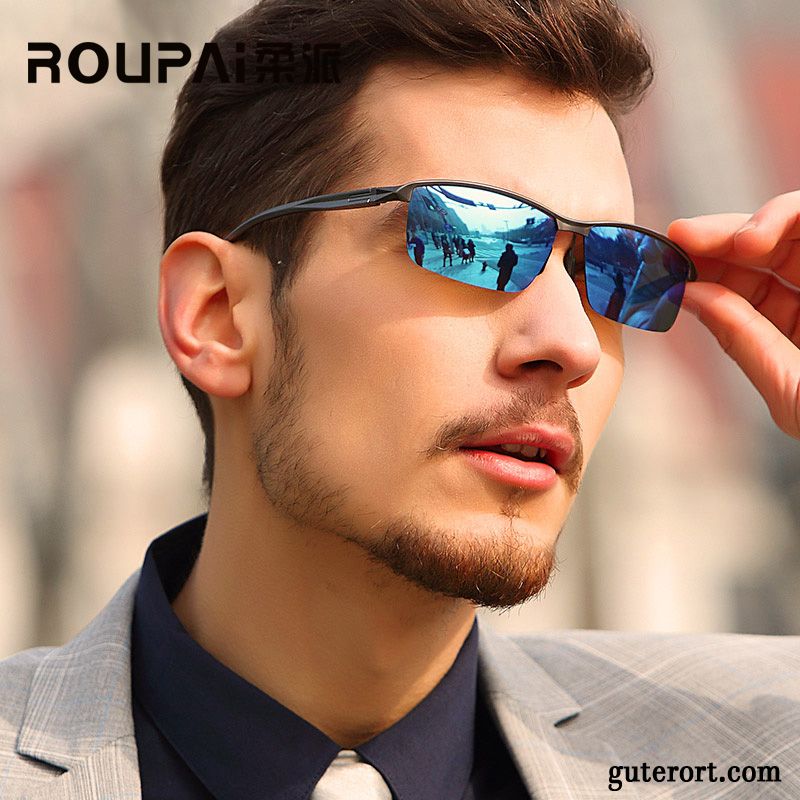 Sonnenbrille Herren Aluminium Magnesium Reiten Trend Outdoor Fahren Polarisator Blau
