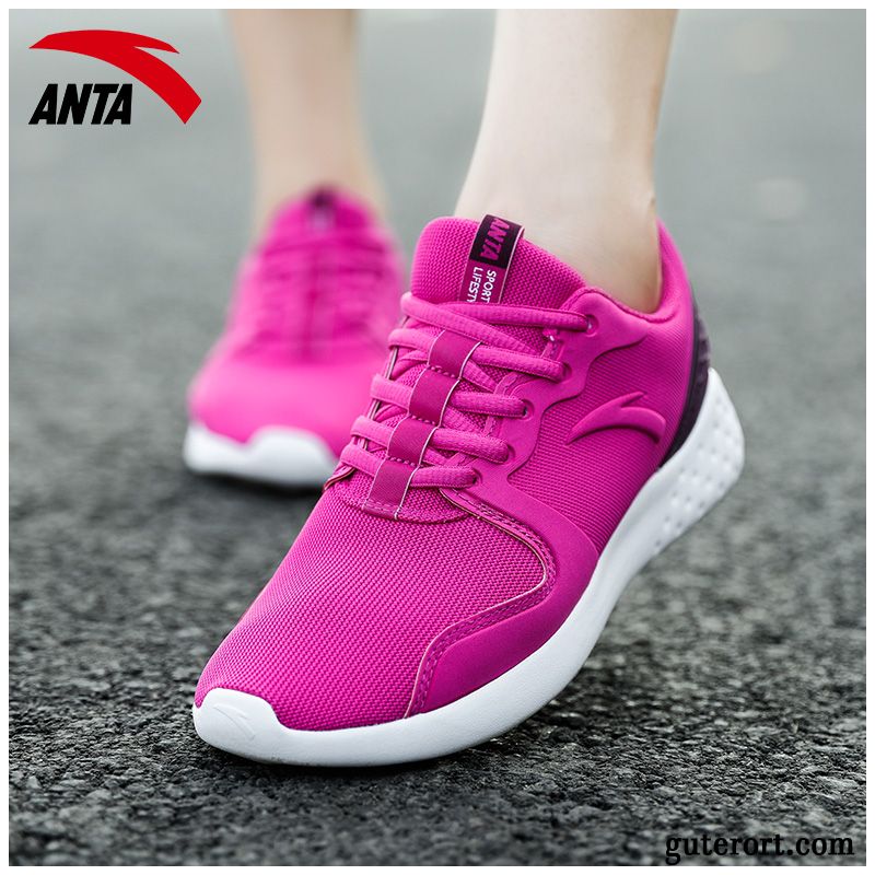 Sportschuhe Damen Atmungsaktiv Laufschuhe Net Licht Feder Casual Dunkelrosa