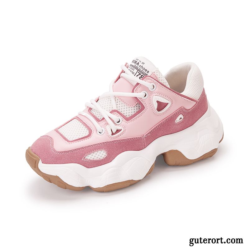 Sportschuhe Damen Europa Casual Trend Allgleiches Neue Dicke Sohle Rosa Rot