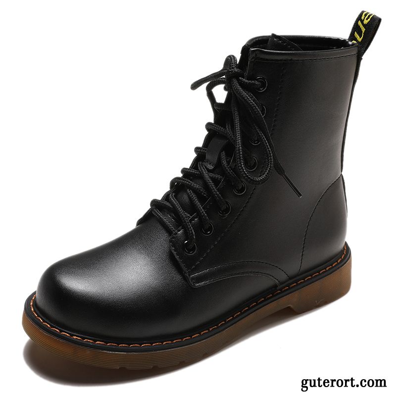 Stiefel Damen Winter Allgleiches Neue Schüler Trend Kurze Stiefel Schwarz