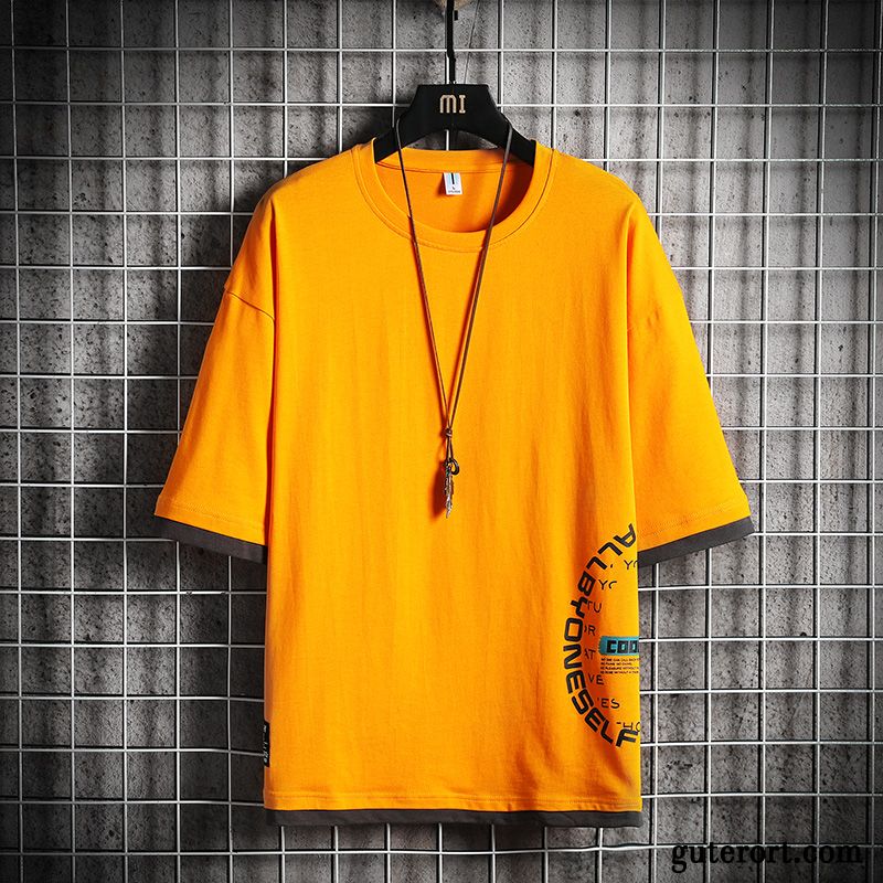 T-shirts Herren Sommer Trend Mode Neu Kleider Baumwolle Orange