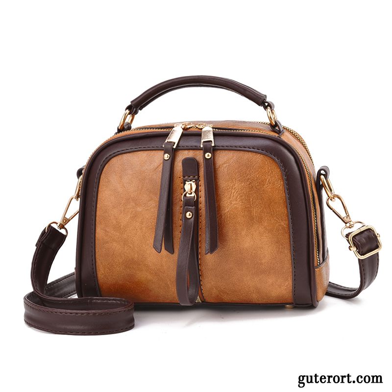 Umhängetaschen Damen Freizeit Mode Handtasche All Match Mini Retro Gelb