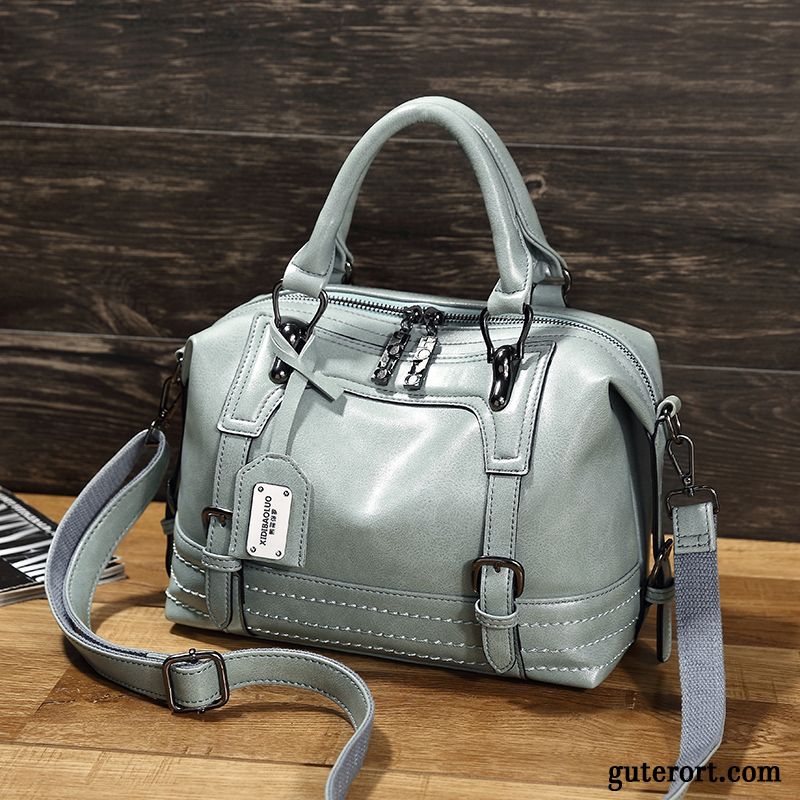 Umhängetaschen Damen Handtasche Weiches Leder Herbst Diagonal-paket Echt Leder 2019 Blau