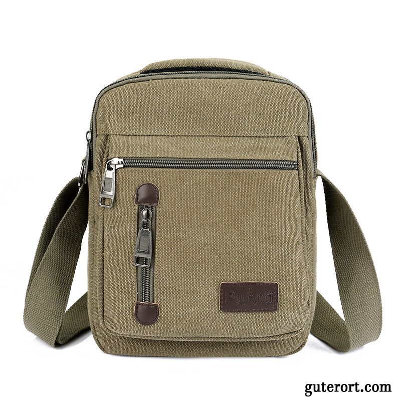 Umhängetaschen Herren Neu 2019 Mini Rucksack Leinwand Freizeit Grün