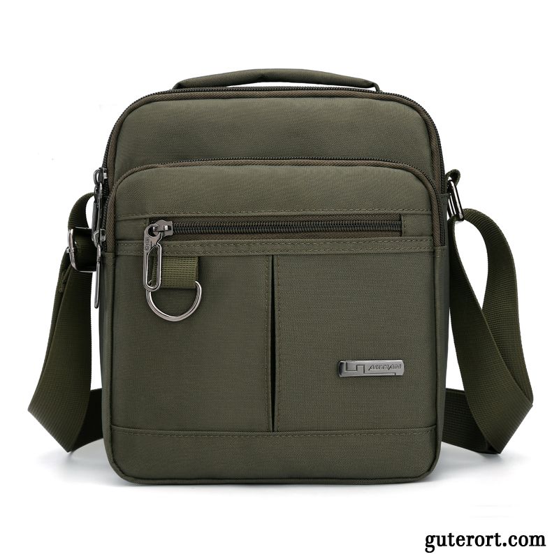 Umhängetaschen Herren Wasserdicht Rucksack Handtasche Vertikales Nylon Trend Army Grün