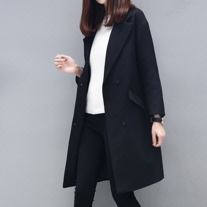 Ärmellose Blazer Kragen Weiß Billig, Longblazer Damen Dunkelfarbig